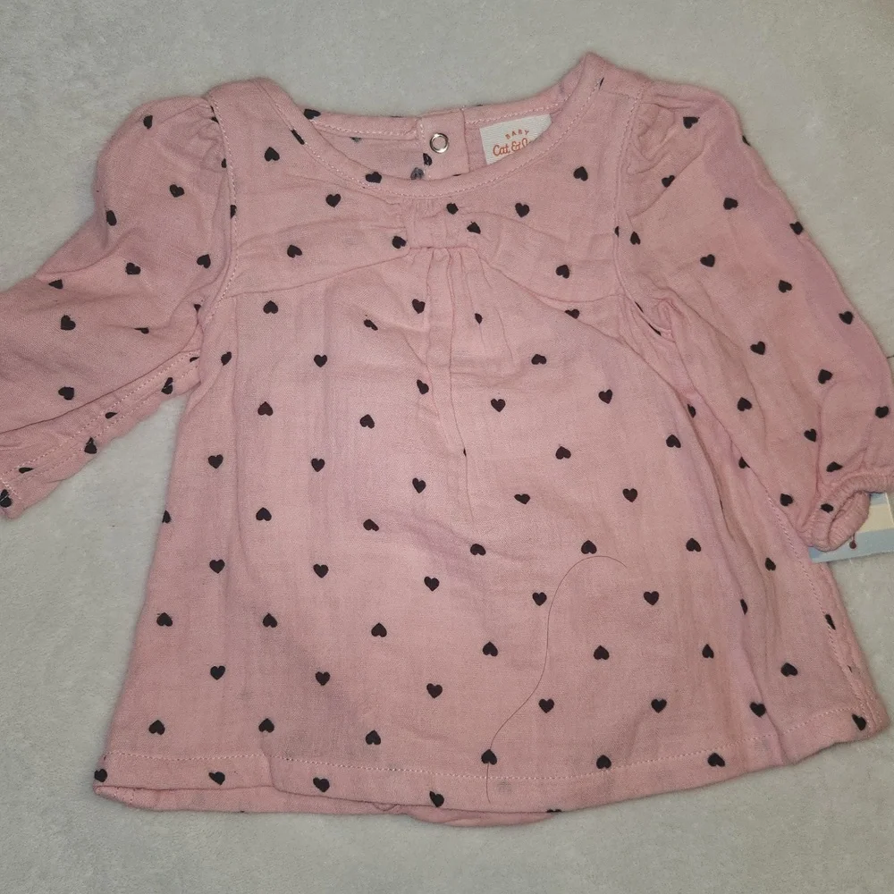 Cat & Jack, Baby 0-3 Months, Valentines, Heart Print Baby Outfit Set